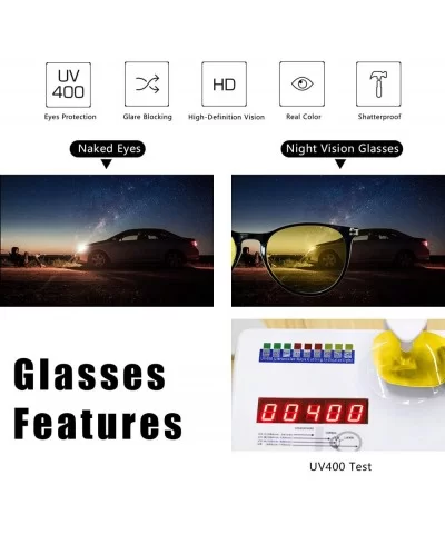 Women's Night-Vision Glasses for Driving - HD Polarized Yellow Lens Reduce Glare Safety Nighttime UV Protection - C418RLQ55CS...