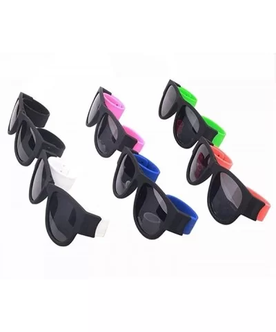Creative Foldable Men Women Sunglasses Wristband Slappable Sun Glasses Black - Pink - CG18Y4S7NMC $11.02 Aviator