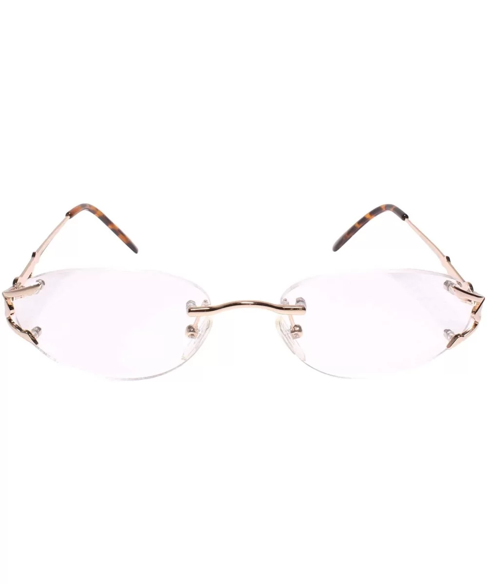 Womens Vintage Oval Gold Rimless 1.50 Reading Glasses - MODEL1672V - CM193HRYDIA $23.91 Oval