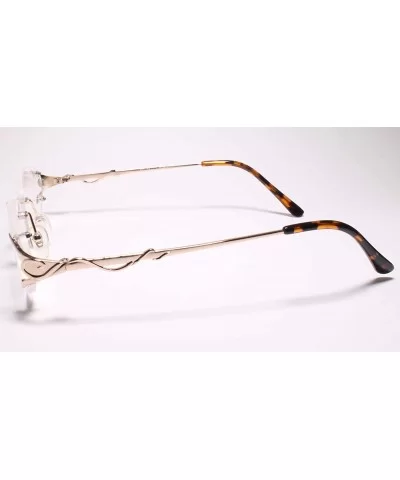 Womens Vintage Oval Gold Rimless 1.50 Reading Glasses - MODEL1672V - CM193HRYDIA $23.91 Oval