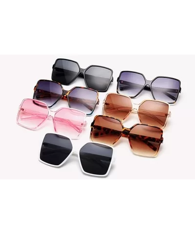 Sexy Leopard Oversized Square Sunglasses Men Lens Big Frame Sun Glasses Women UV400 Silver Gradient Eyewear - CR18U7DGU42 $15...