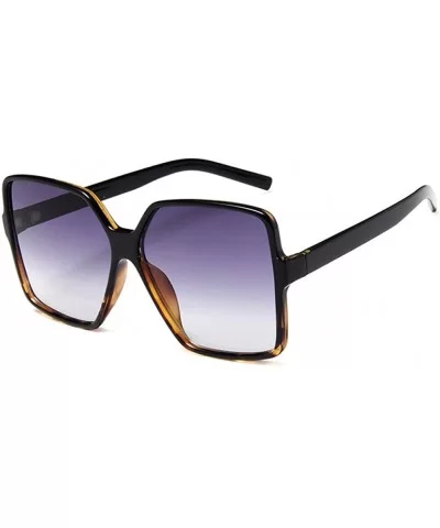 Sexy Leopard Oversized Square Sunglasses Men Lens Big Frame Sun Glasses Women UV400 Silver Gradient Eyewear - CR18U7DGU42 $15...