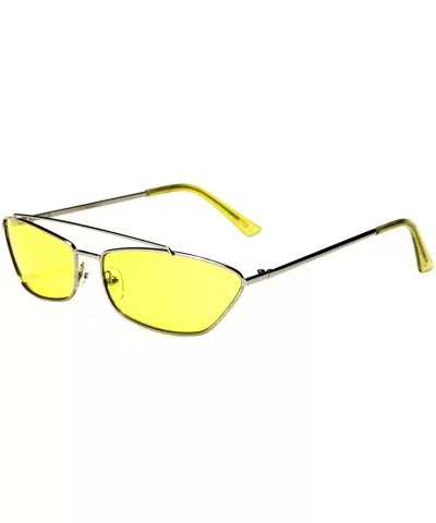 Womens Medal Low Profile Indoor Sunglasses - Rated Ages 16-30 - Yellow - C818LGU0XEC $14.79 Rectangular
