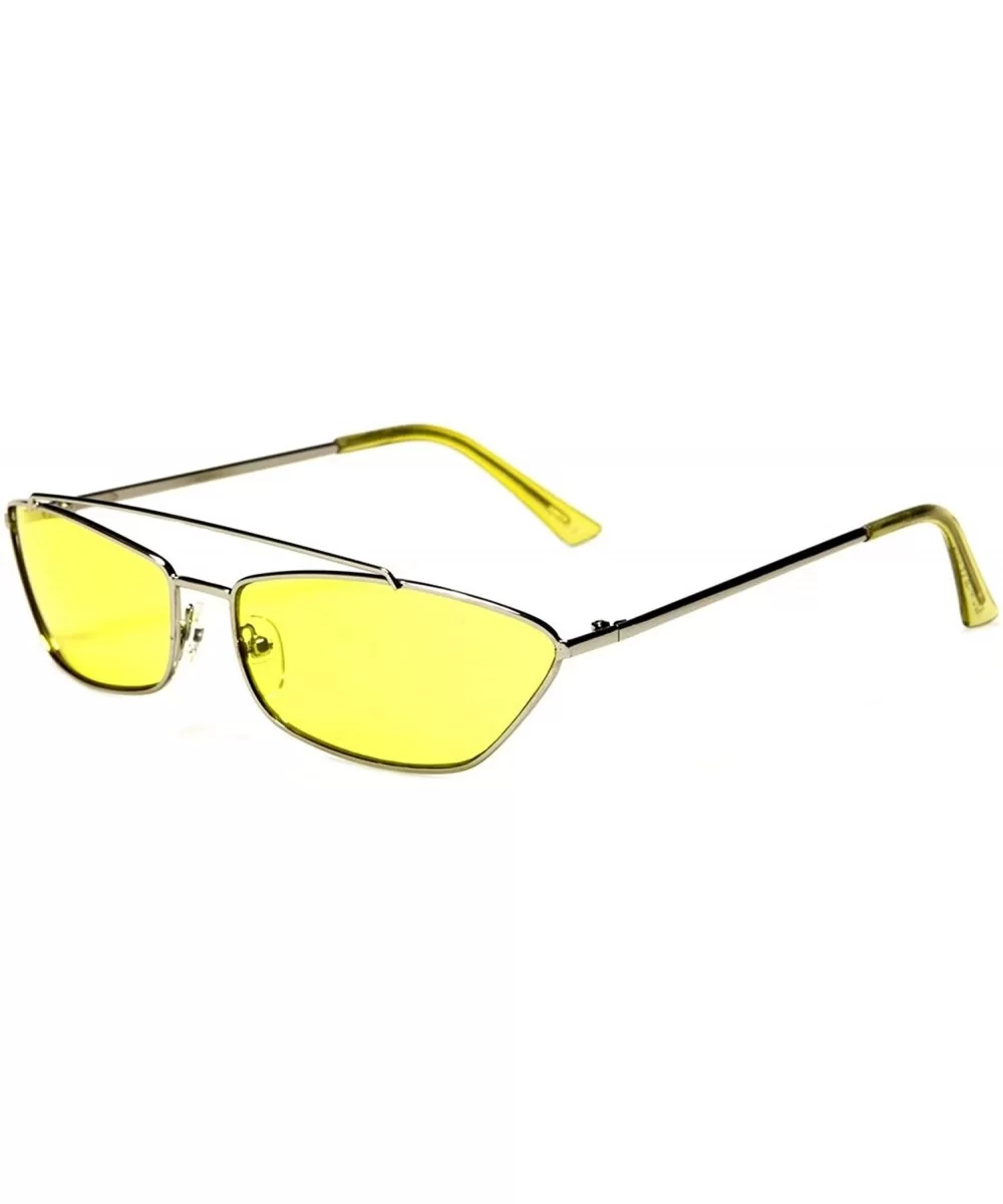 Womens Medal Low Profile Indoor Sunglasses - Rated Ages 16-30 - Yellow - C818LGU0XEC $14.79 Rectangular