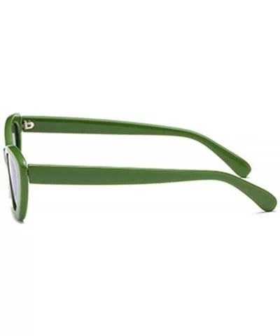 Fashion Oval Round Retro Sun glasses Color Plastic Lenses Sunglasses - Green Blue - CJ18N78E2E5 $11.91 Oversized