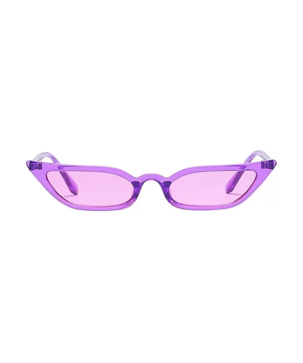 Cat Eye Sunglasses - Women Retro Vintage Small Frame UV400 Eyewear (Purple) - Purple - C118DTN5D5H $10.28 Aviator