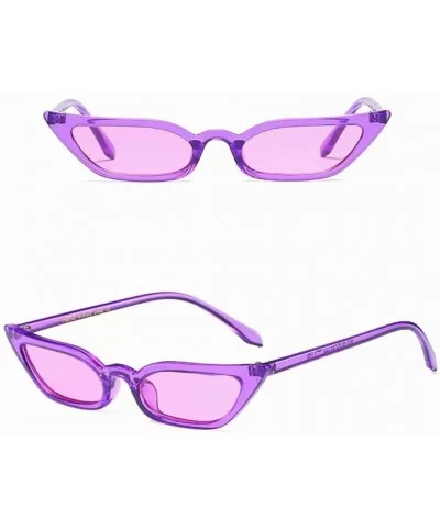 Cat Eye Sunglasses - Women Retro Vintage Small Frame UV400 Eyewear (Purple) - Purple - C118DTN5D5H $10.28 Aviator