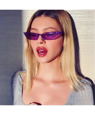 Cat Eye Sunglasses - Women Retro Vintage Small Frame UV400 Eyewear (Purple) - Purple - C118DTN5D5H $10.28 Aviator