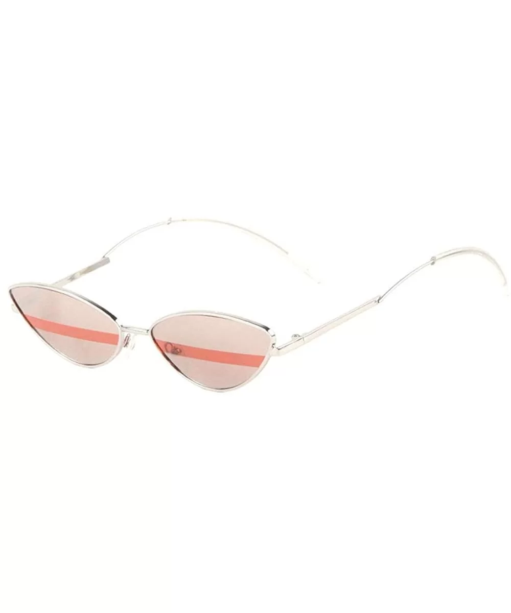 Curved Temple Ear Cat Eye Sunglasses - Red Line - CX1988DXE67 $20.51 Cat Eye