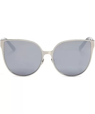 Womens Designer Rhinestones Sunglasses (100% UVA/UVB) - 86007 Silver Mirror C2 - CP11JXADCGN $14.11 Oval