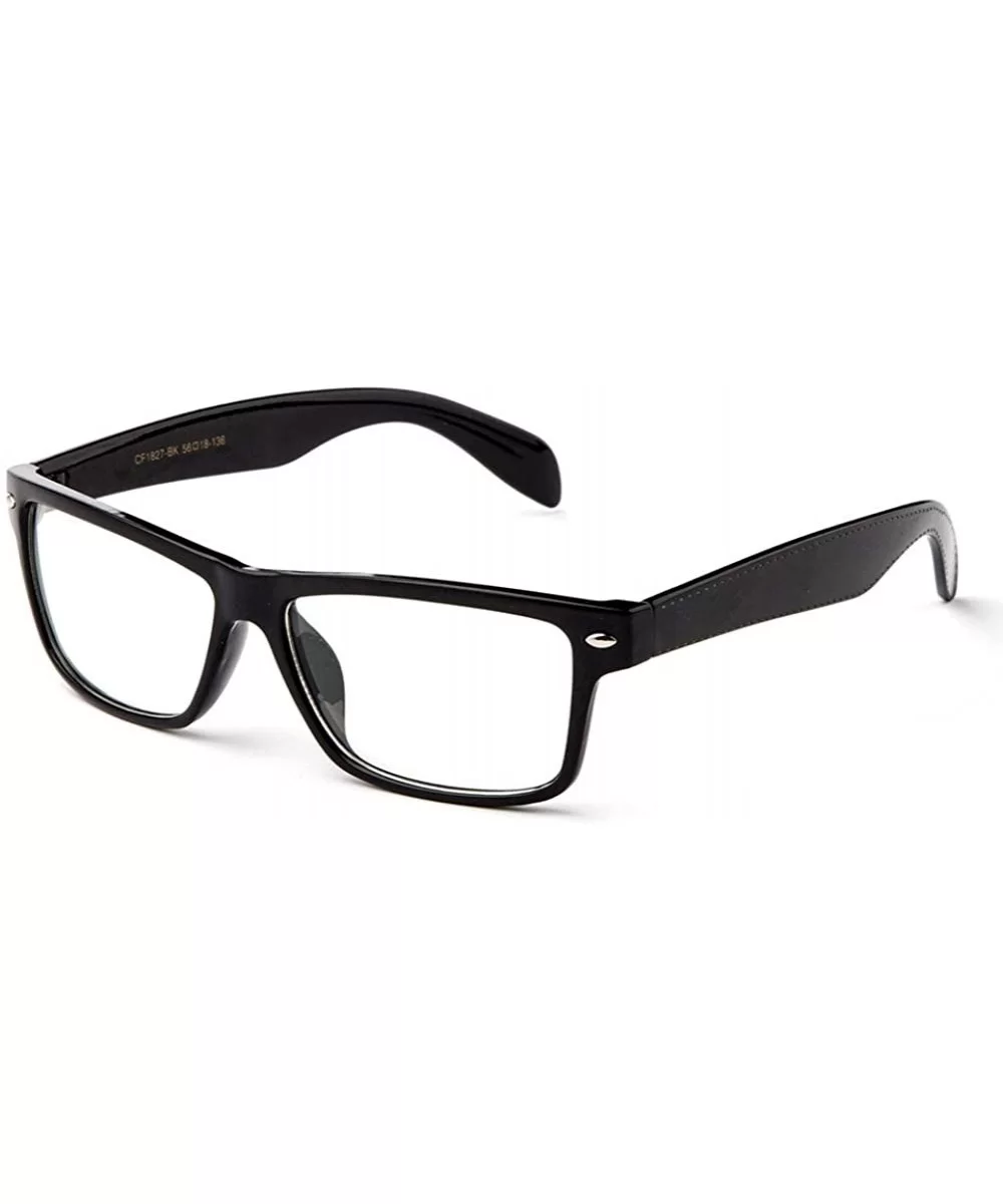 Unisex Clear Frames Squared Design Comfortable Stylish for Women and Men Thick Frame - Black - C01175FTNIP $11.10 Sport