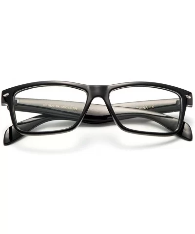 Unisex Clear Frames Squared Design Comfortable Stylish for Women and Men Thick Frame - Black - C01175FTNIP $11.10 Sport