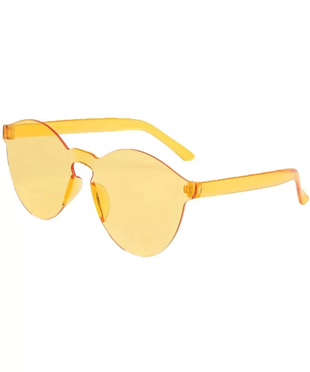 Rimless Sunglasses Transparent Candy Color Sunglasses Tinted Eyewear - Orange - C7199SE409Q $12.33 Rimless