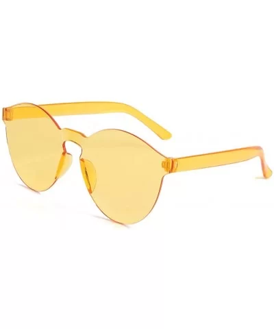 Rimless Sunglasses Transparent Candy Color Sunglasses Tinted Eyewear - Orange - C7199SE409Q $12.33 Rimless