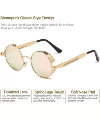 Steampunk Polarized Sunglasses Vintage Glasses - CK1809KT5TY $19.77 Oval