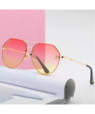 Fashion Women Small Bee Sunglasses Colourful Rivet Glasses Female Male Outdoor Traveling Eyeglasses UV400 - 2 - C718XZSRXNM $...