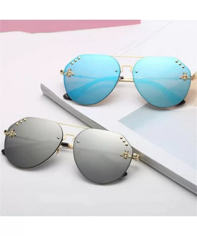 Fashion Women Small Bee Sunglasses Colourful Rivet Glasses Female Male Outdoor Traveling Eyeglasses UV400 - 2 - C718XZSRXNM $...