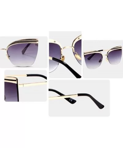 New sunglasses - women's retro vintage half metal frame cat eye sunglasses - C - C618SL5EK9R $58.37 Cat Eye