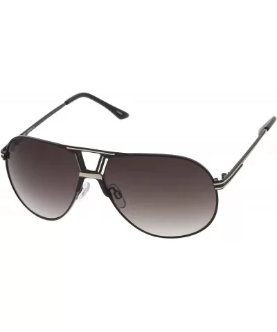 Optical Quality Avant-Garde Design Metal Aviator Sunglasses (Black/Smoke) - CM116RGI13V $20.47 Round