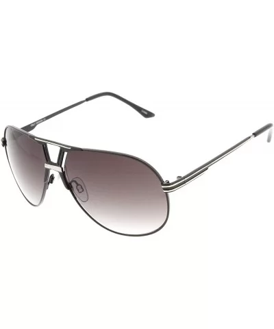 Optical Quality Avant-Garde Design Metal Aviator Sunglasses (Black/Smoke) - CM116RGI13V $20.47 Round