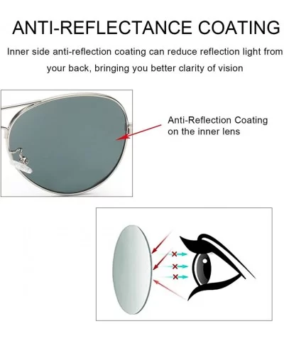 Aviator Sunglasses for Women Polarized Mirrored - Large Metal Frame - UV 400 Protection - CR190O94HI3 $35.70 Rimless