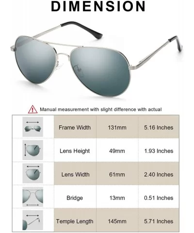 Aviator Sunglasses for Women Polarized Mirrored - Large Metal Frame - UV 400 Protection - CR190O94HI3 $35.70 Rimless