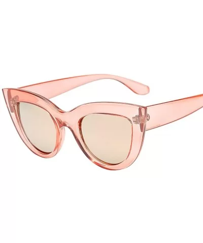 Womens Cat Eye Sunglasses Ladies Mirrored Reflective Lenses Oversized Plastic Cateyes Sunglasses - D - C5195IG22D4 $10.49 Ove...