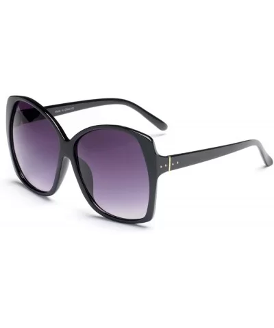 Women Oversized Fashion Sunglasses - Black - CY18WTI7XOI $32.76 Goggle