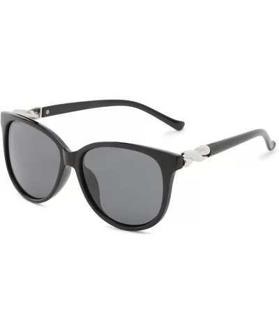 Sunglass Warehouse Bristol - Plastic Cat Eye Women's Full Frame Sunglasses - Black Frame With Grey Lenses - C812NU7GTNJ $18.9...