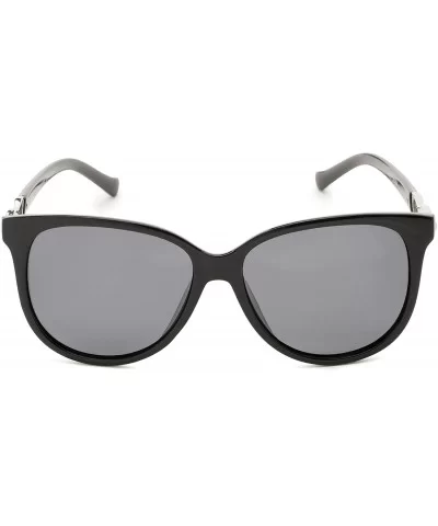 Sunglass Warehouse Bristol - Plastic Cat Eye Women's Full Frame Sunglasses - Black Frame With Grey Lenses - C812NU7GTNJ $18.9...