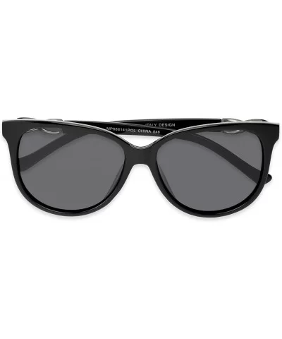 Sunglass Warehouse Bristol - Plastic Cat Eye Women's Full Frame Sunglasses - Black Frame With Grey Lenses - C812NU7GTNJ $18.9...