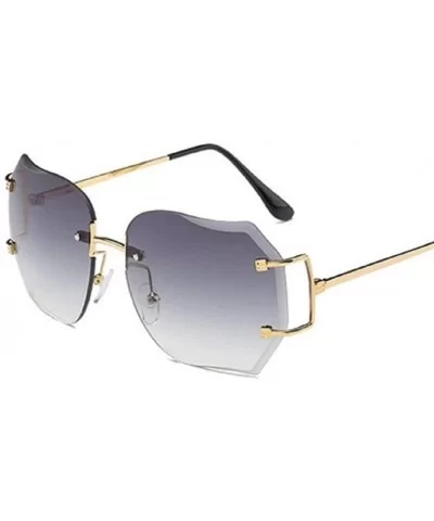 Fashion Oversized Rimless Sunglasses Women Clear Lens Glasses - C - CB18R6Y3HHM $10.72 Square