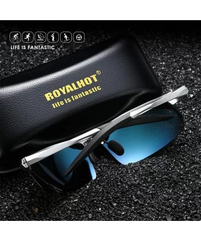 Mens Polarized Sunglasses Aluminum Magnesium Alloy Driving Sun Glasses Shades Male Fishing Golf UV400 Protection - C218A0RE0A...