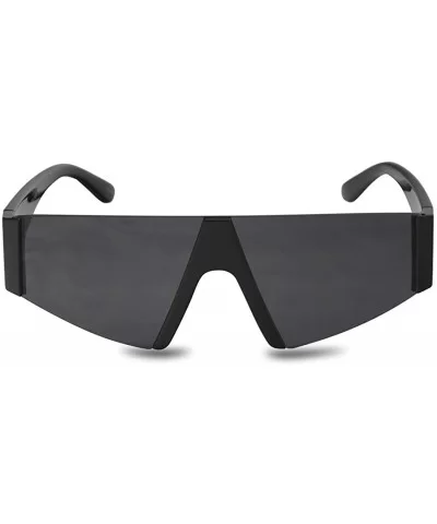 Retro Throwback Triangular Chic Geometric Style Sunglasses with Smoke Tinted Lens - Black - C9193EQ8290 $24.81 Semi-rimless