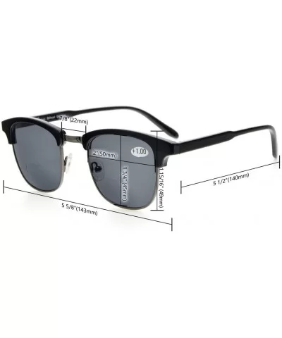 Mens Bifocal Sunglasses Semi-Rimless Brown Lens +1.0 - R125-brown Lens - CX17XHMD20D $12.66 Semi-rimless