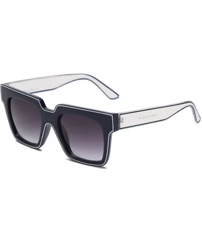 Women Retro Bold Square Oversized Vintage Fashion Sunglasses - Gradient Purple - C018WQ6ZR64 $32.66 Oversized
