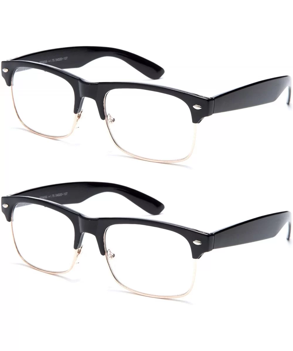 Reading Glasses - Best 2 Pack for Men and Women Fashion Fashion Reading Glasses - 2 Pack Black/Gold - C612O7WJACH $18.84 Round