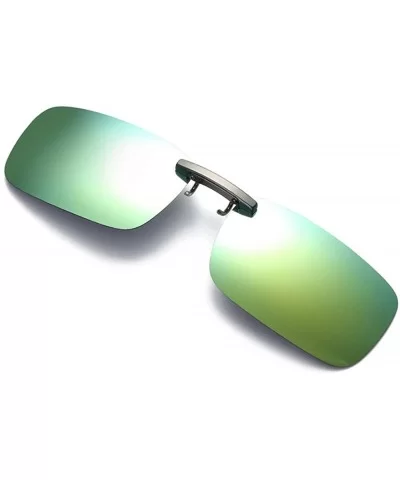 Detachable Night Vision Lens Driving Metal Polarized Clip On Glasses Sunglasses - Gold - CZ193XHKWQ3 $13.49 Rimless