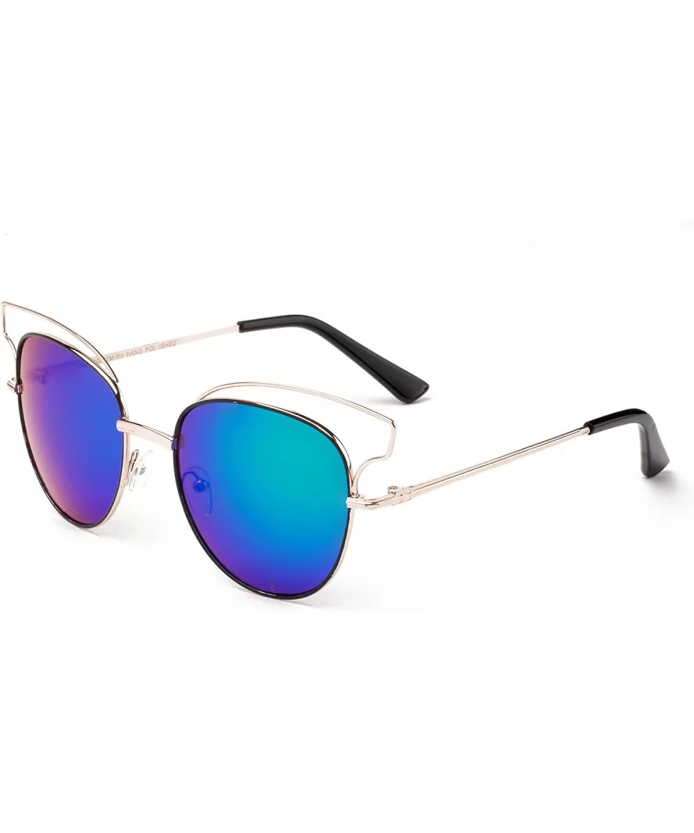 "Toikna" Modern Geometric Fashion Sunglasses - Gold/Brown - C712MCS6BR5 $14.73 Round