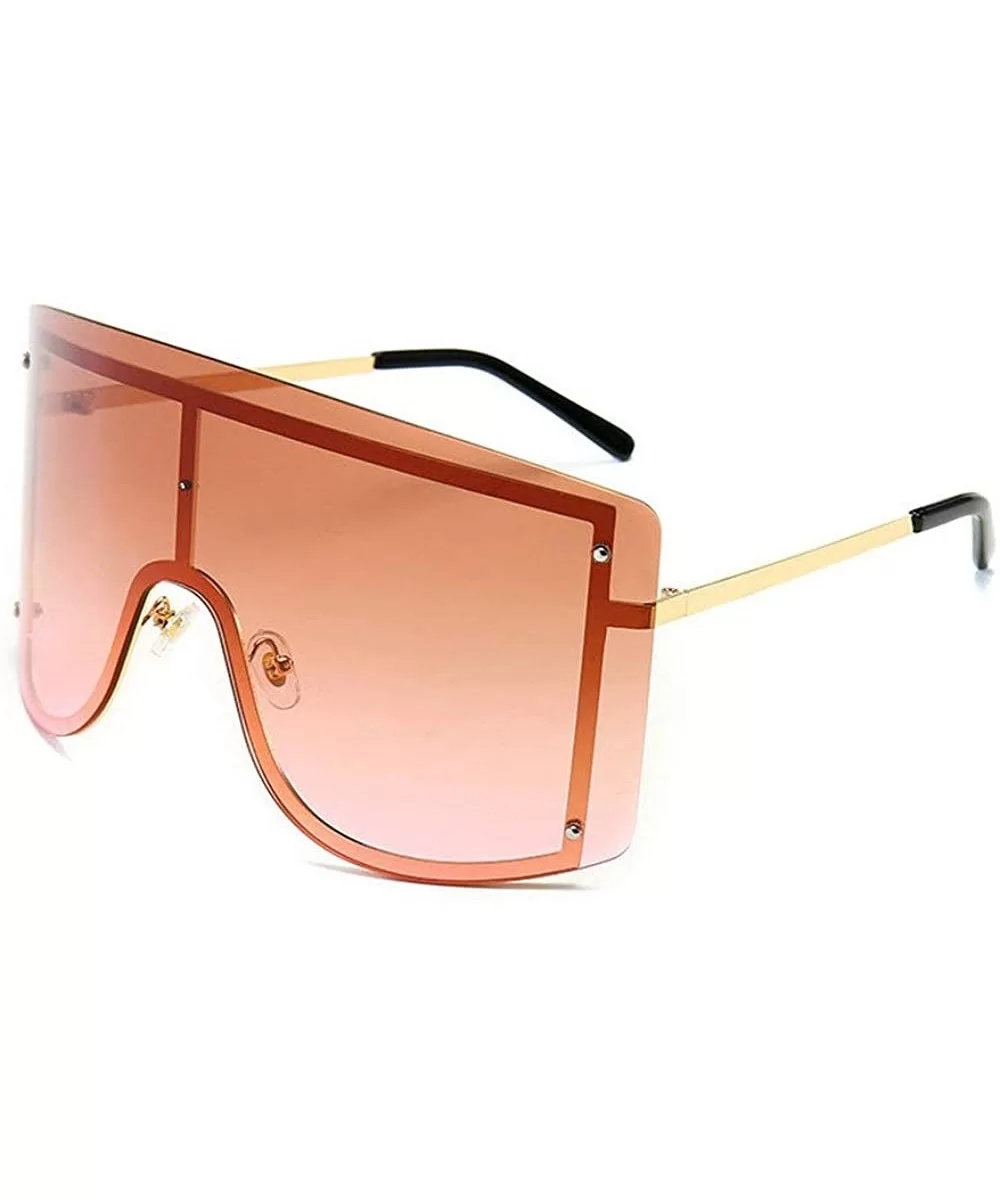 Fashion Oversize Sunglasses Gradient Glasses - Brown&pink - CV190O958HS $23.58 Oversized