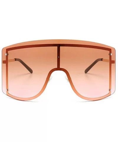 Fashion Oversize Sunglasses Gradient Glasses - Brown&pink - CV190O958HS $23.58 Oversized