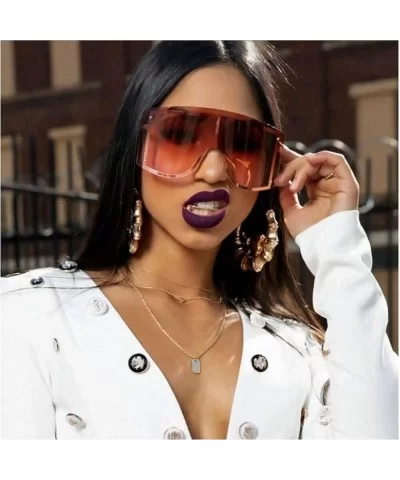 Fashion Oversize Sunglasses Gradient Glasses - Brown&pink - CV190O958HS $23.58 Oversized