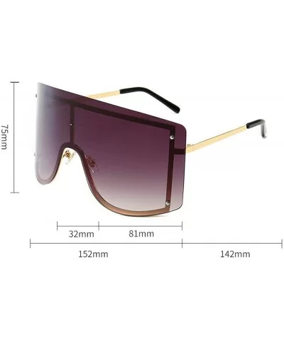 Fashion Oversize Sunglasses Gradient Glasses - Brown&pink - CV190O958HS $23.58 Oversized