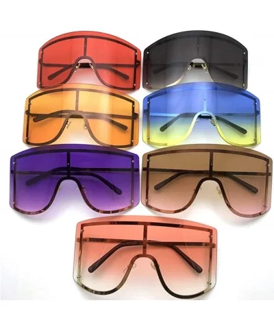 Fashion Oversize Sunglasses Gradient Glasses - Brown&pink - CV190O958HS $23.58 Oversized