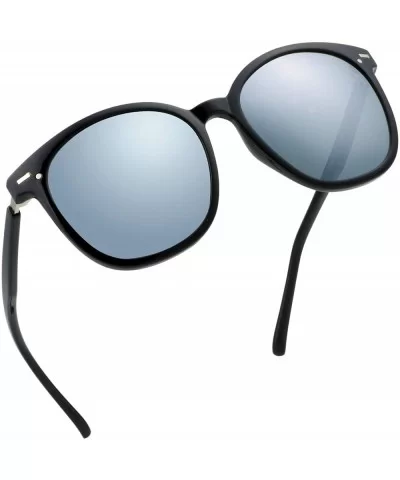 Oversize Polarized Sunglasses-UV400 Protection-Retro for Men/Women - Laus Unique_c1_silver - CL18W8UT3A3 $36.37 Oval