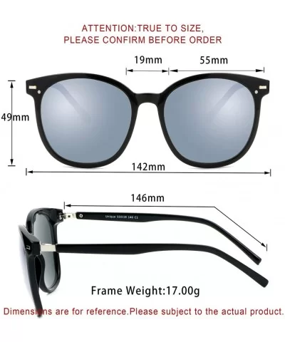 Oversize Polarized Sunglasses-UV400 Protection-Retro for Men/Women - Laus Unique_c1_silver - CL18W8UT3A3 $36.37 Oval