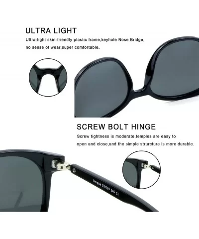 Oversize Polarized Sunglasses-UV400 Protection-Retro for Men/Women - Laus Unique_c1_silver - CL18W8UT3A3 $36.37 Oval