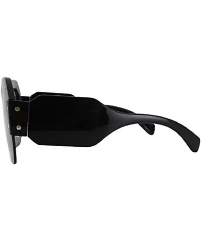 Semi Rimless Sunglasses For Women Trendy Candy Color Designer Glasses - Black - C618COKGYLG $11.87 Oversized