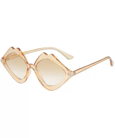 Vintage Sunglasses-Women's Jelly Sunshade Candy Color Glasses - Khaki - C918RURT2OX $9.27 Square