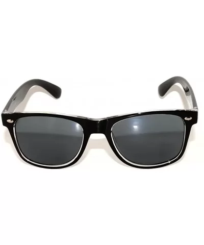 New Fashion Retro 2 Tone Vintage Style Sunglasses Mirror Lens. (White-Black-Mirror - Mirror) - Black- Smoke Lens - CW11NRVMIQ...